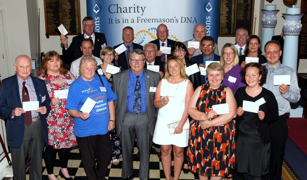 Devon Freemasons give £19,000 Support to local charities and